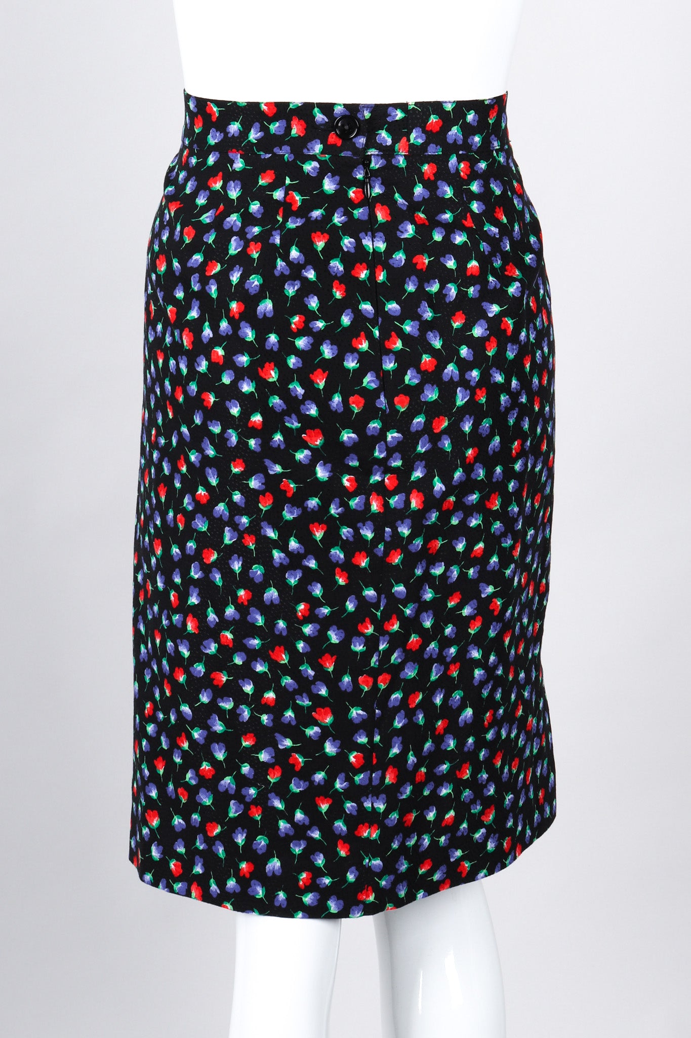 Recess Los Angeles Vintage Yves Saint Laurent Floral Black Skirt Suit Set
