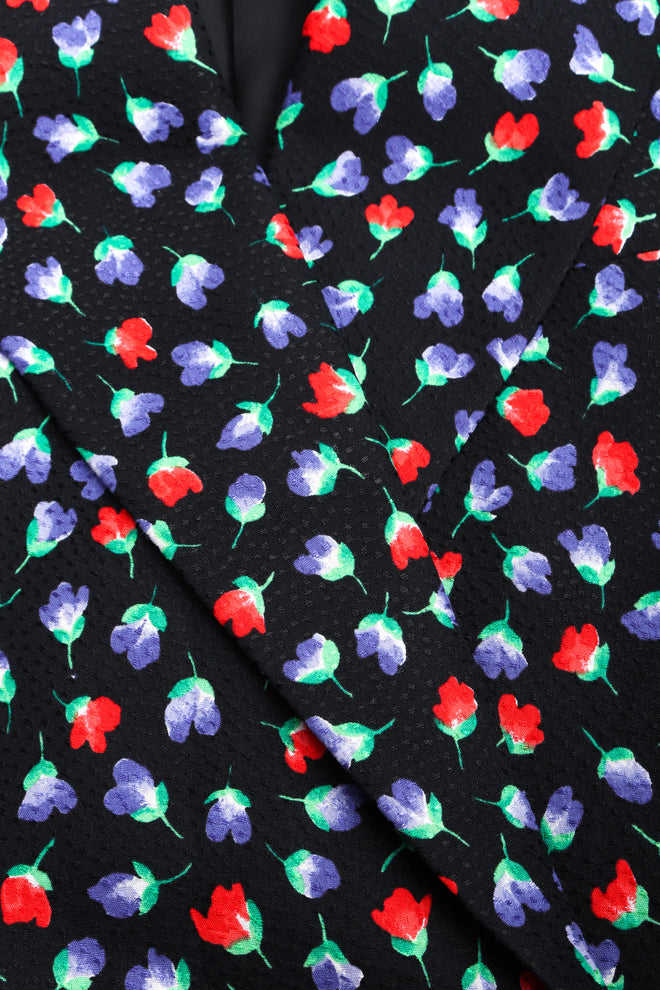 Recess Los Angeles Vintage Yves Saint Laurent Floral Black Skirt Suit Set