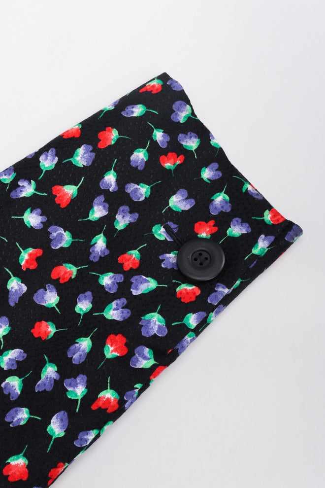 Recess Los Angeles Vintage Yves Saint Laurent Floral Black Skirt Suit Set