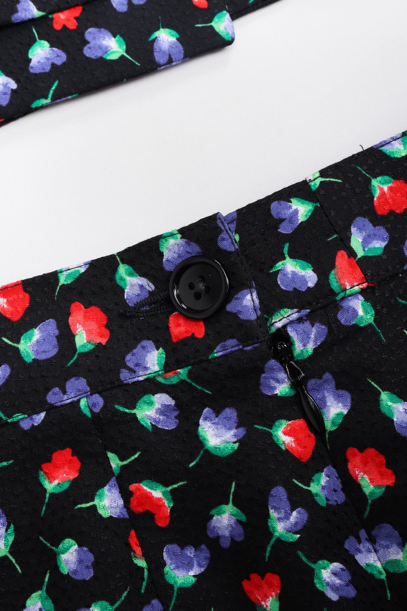 Recess Los Angeles Vintage Yves Saint Laurent Floral Black Skirt Suit Set