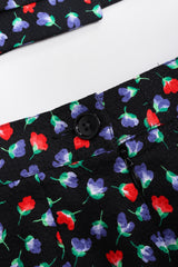 Recess Los Angeles Vintage Yves Saint Laurent Floral Black Skirt Suit Set