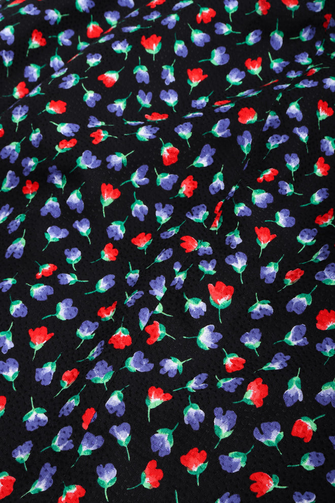 Recess Los Angeles Vintage Yves Saint Laurent Floral Black Skirt Suit Set