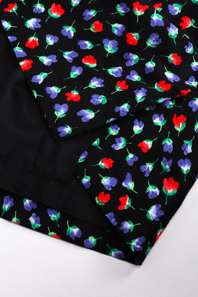 Recess Los Angeles Vintage Yves Saint Laurent Floral Black Skirt Suit Set