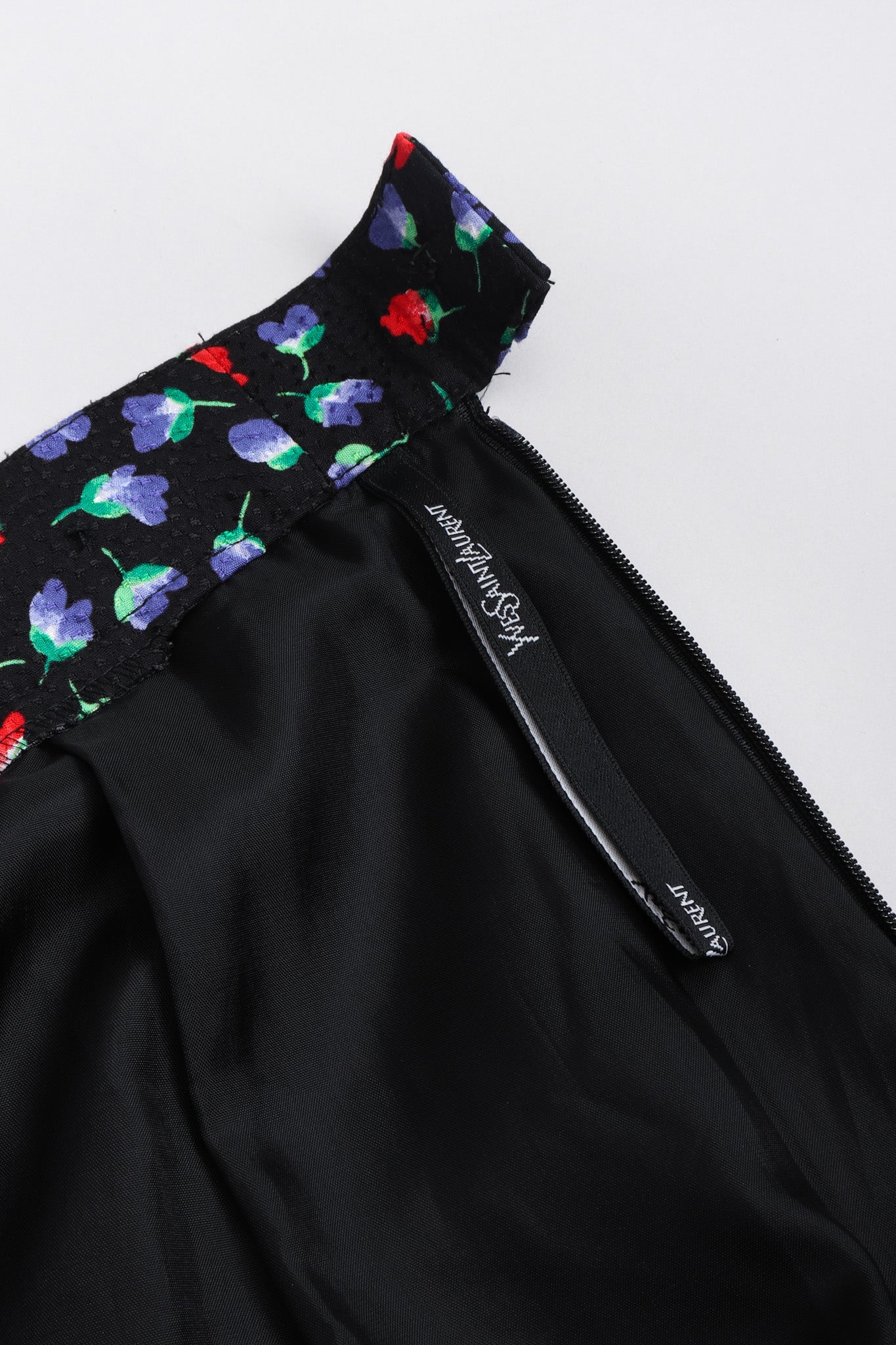 Recess Los Angeles Vintage Yves Saint Laurent Floral Black Skirt Suit Set
