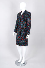 Recess Los Angeles Vintage Yves Saint Laurent Floral Black Skirt Suit Set
