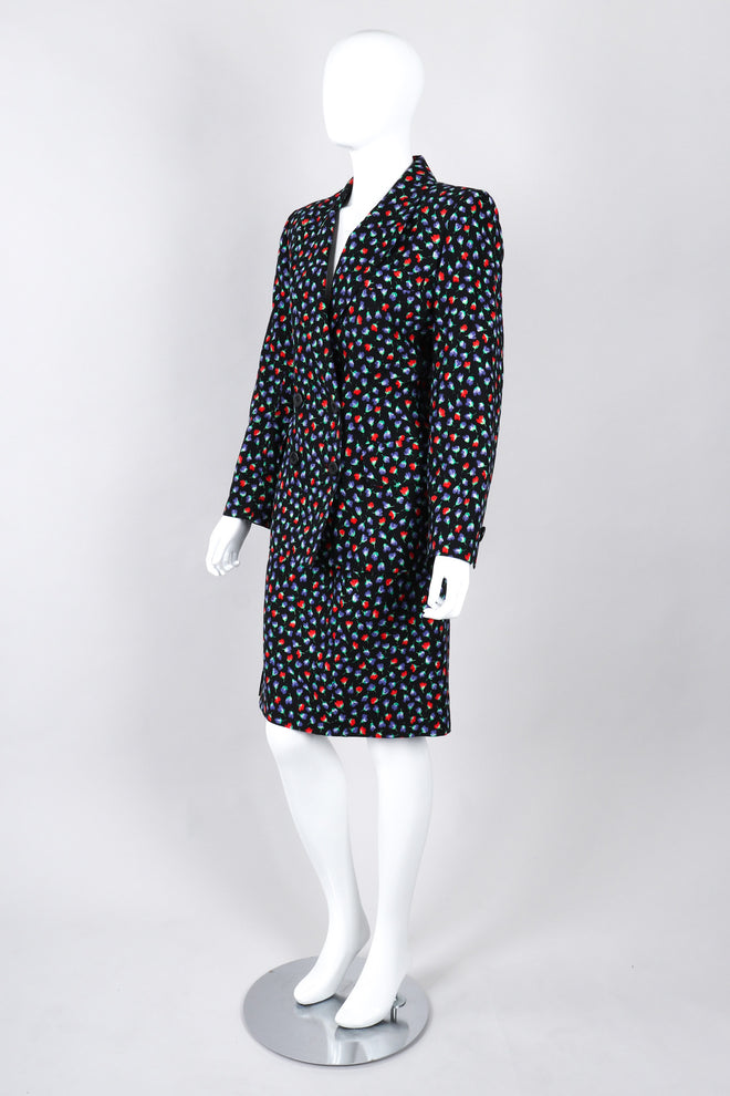 Recess Los Angeles Vintage Yves Saint Laurent Floral Black Skirt Suit Set