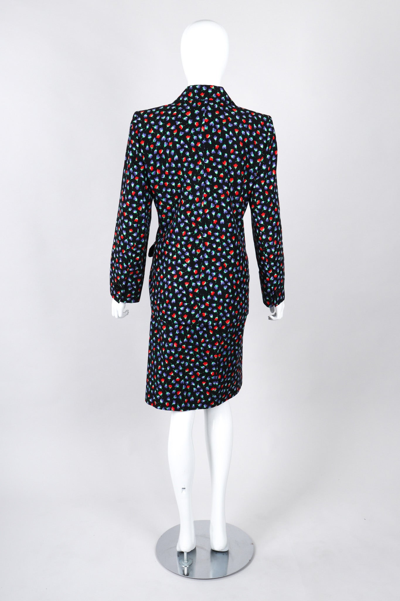 Recess Los Angeles Vintage Yves Saint Laurent Floral Black Skirt Suit Set