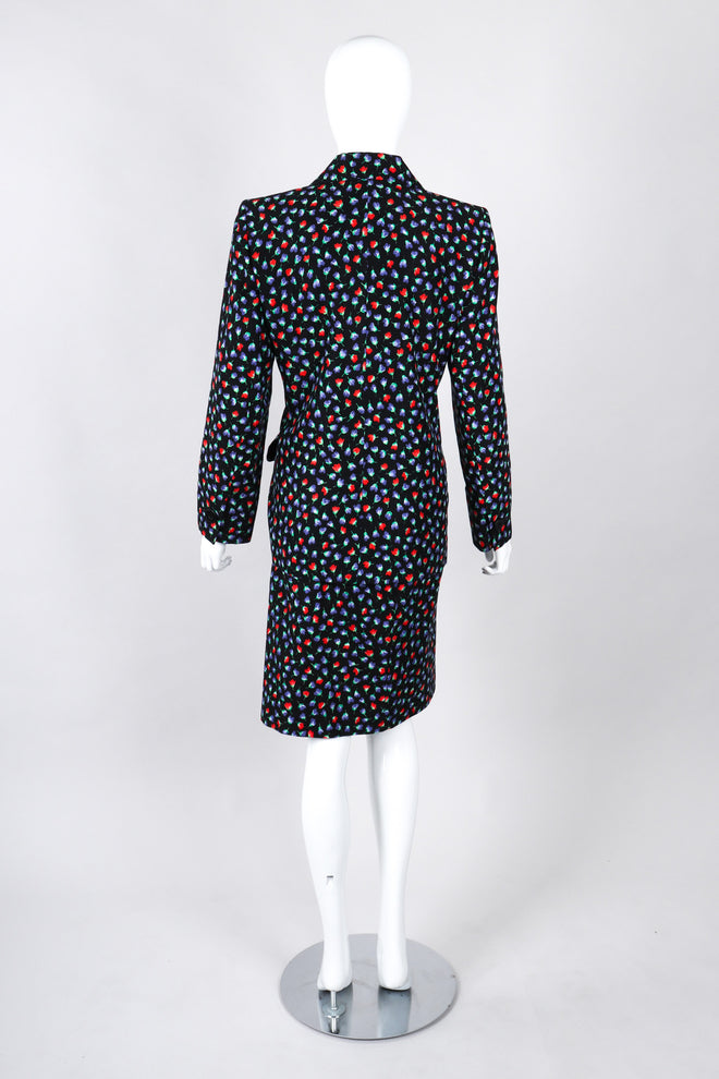 Recess Los Angeles Vintage Yves Saint Laurent Floral Black Skirt Suit Set