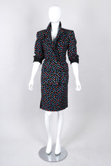 Recess Los Angeles Vintage Yves Saint Laurent Floral Black Skirt Suit Set