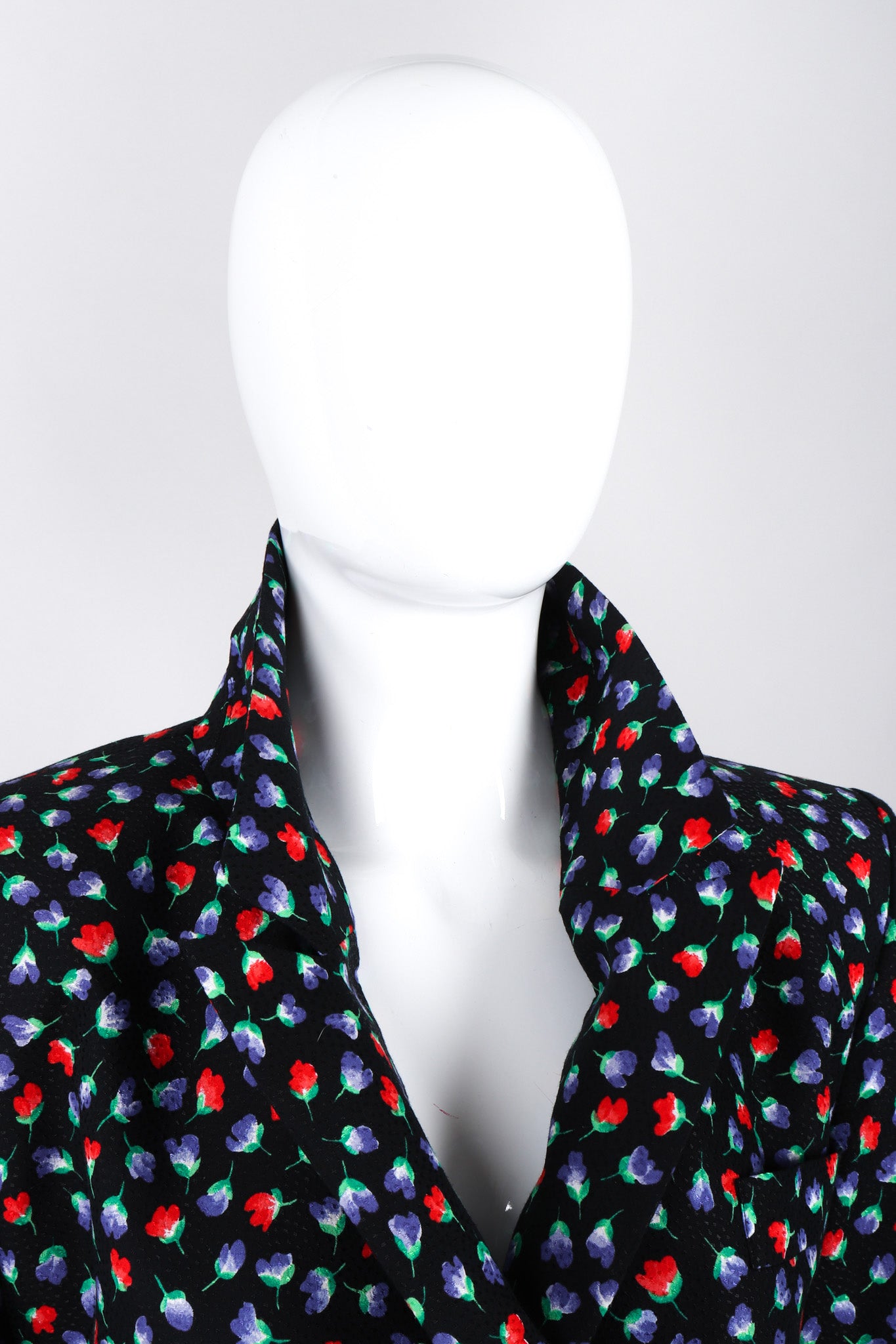 Recess Los Angeles Vintage Yves Saint Laurent Floral Black Skirt Suit Set