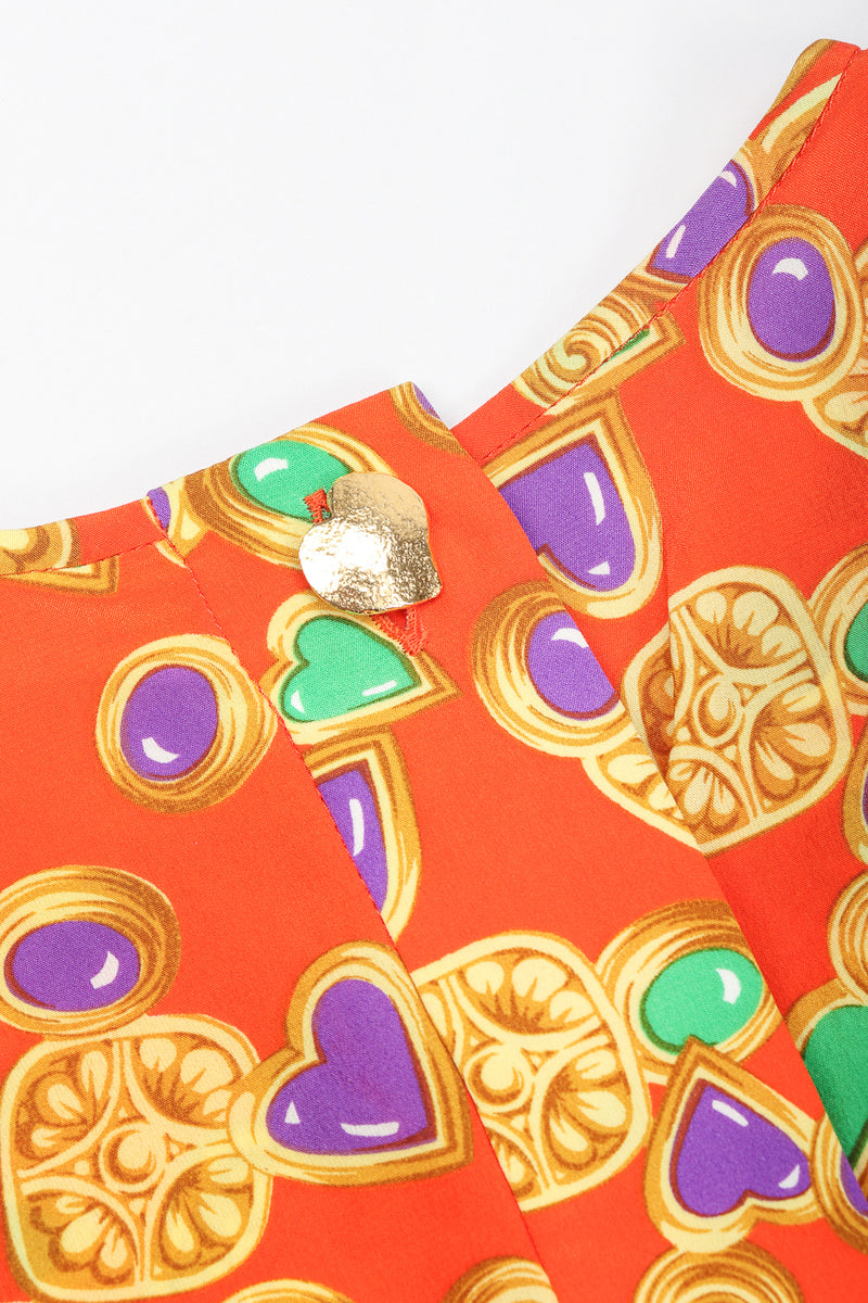 Recess Designer Consignment Vintage Yves Saint Laurent YSL Baroque Candy Hearts Silk Tank Los Angeles Resale Recycled