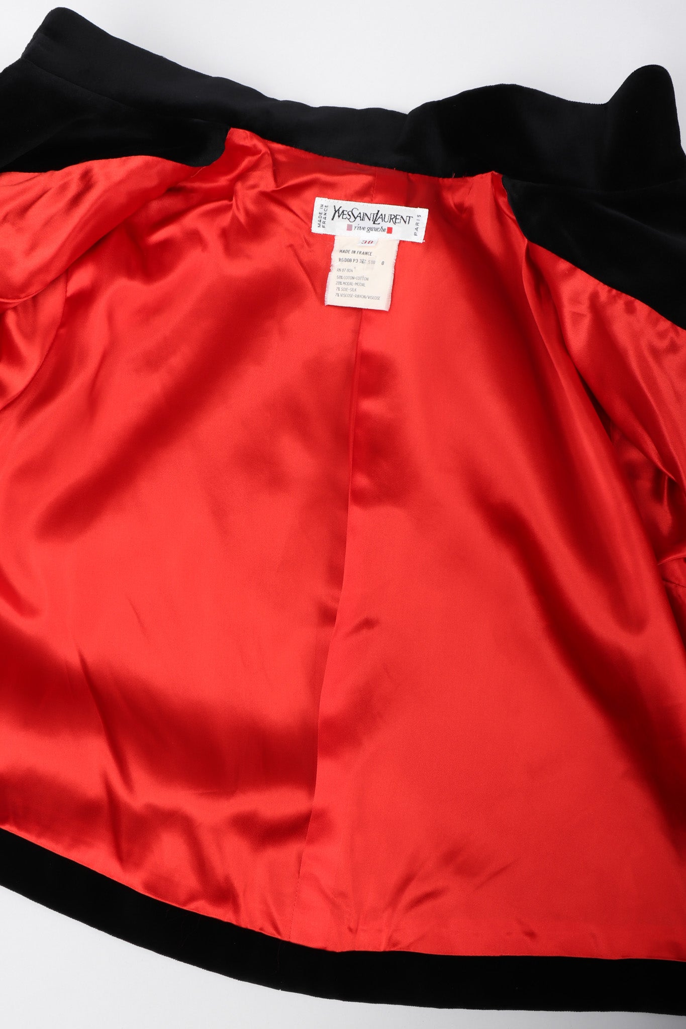 Recess Los Angeles Vintage YSL Yves Saint Laurent Velvet Cropped Swing Jacket