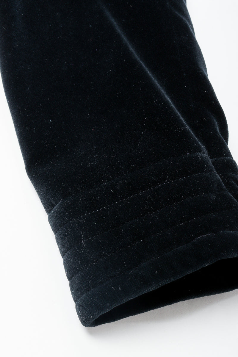 Vintage Yves Saint Laurent YSL Black Velvet Rope Tie Jacket Robe, sleeve