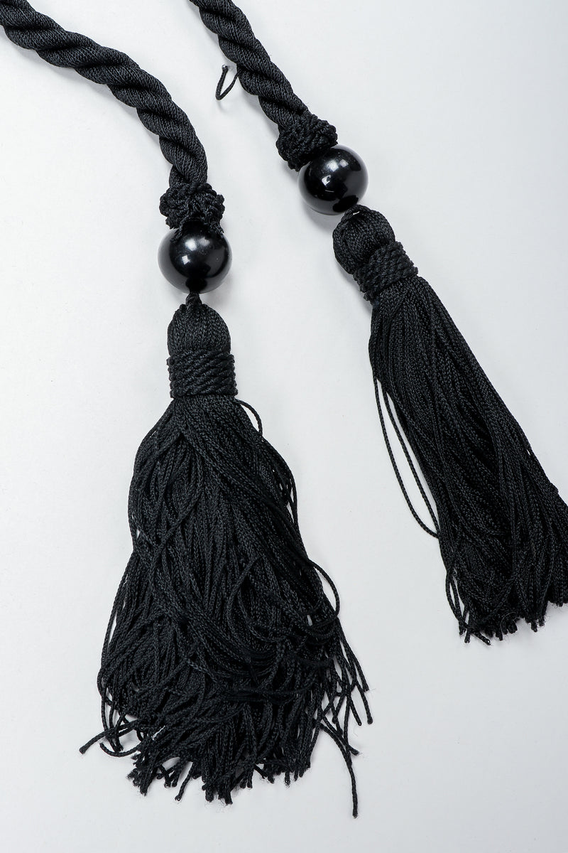 Vintage Yves Saint Laurent YSL Black Rope Tie tassels
