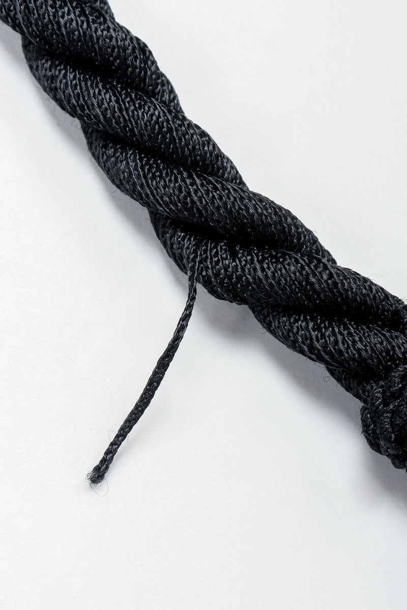 Vintage Yves Saint Laurent YSL Black Rope Tie broken thread