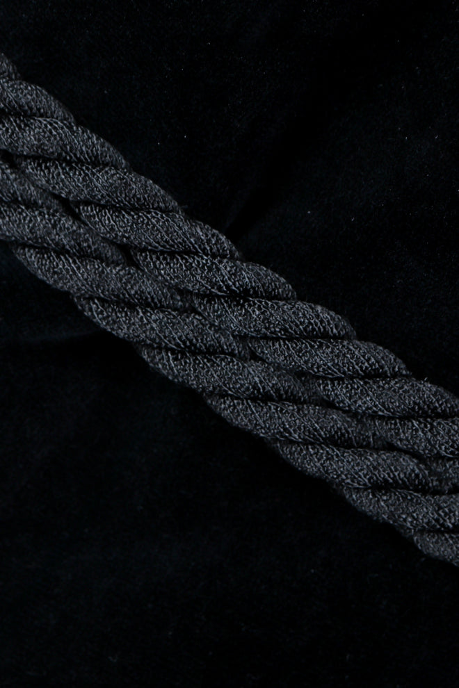 Vintage Yves Saint Laurent YSL Black Velvet Rope Tie Jacket Rope Belt