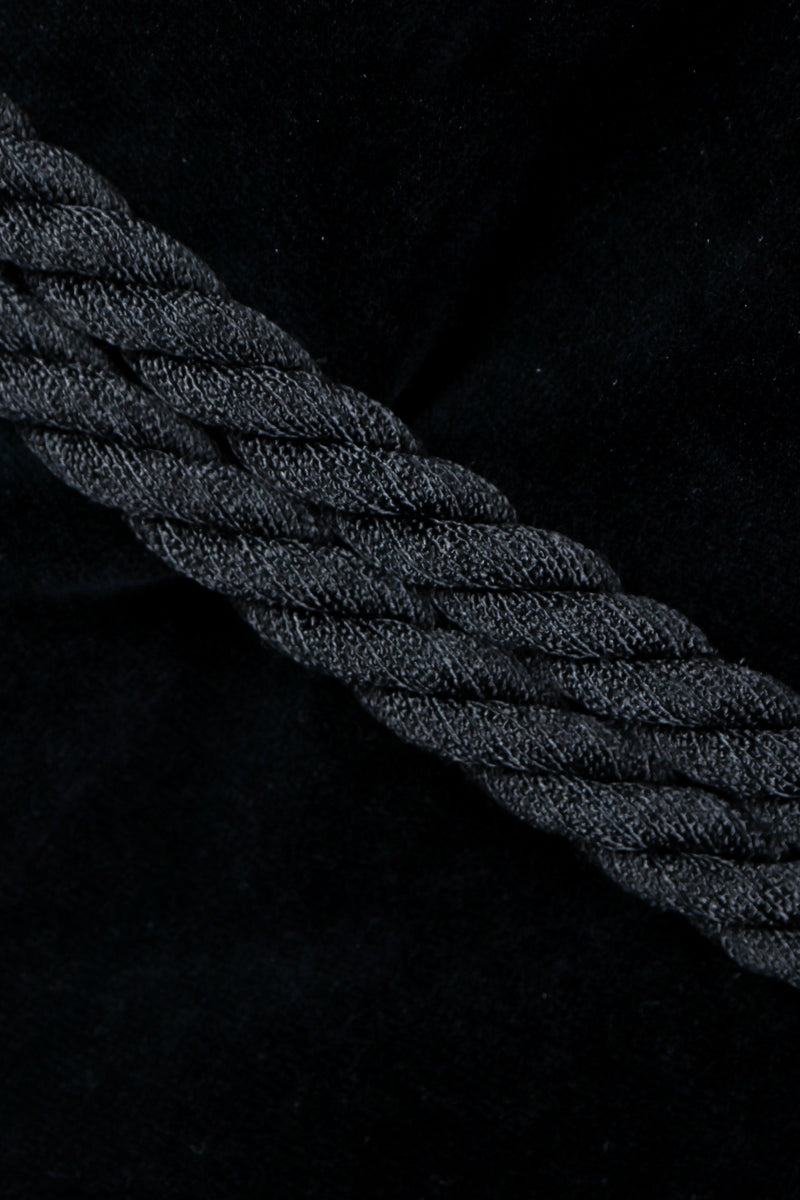 Vintage Yves Saint Laurent YSL Black Velvet Rope Tie Jacket Rope Belt