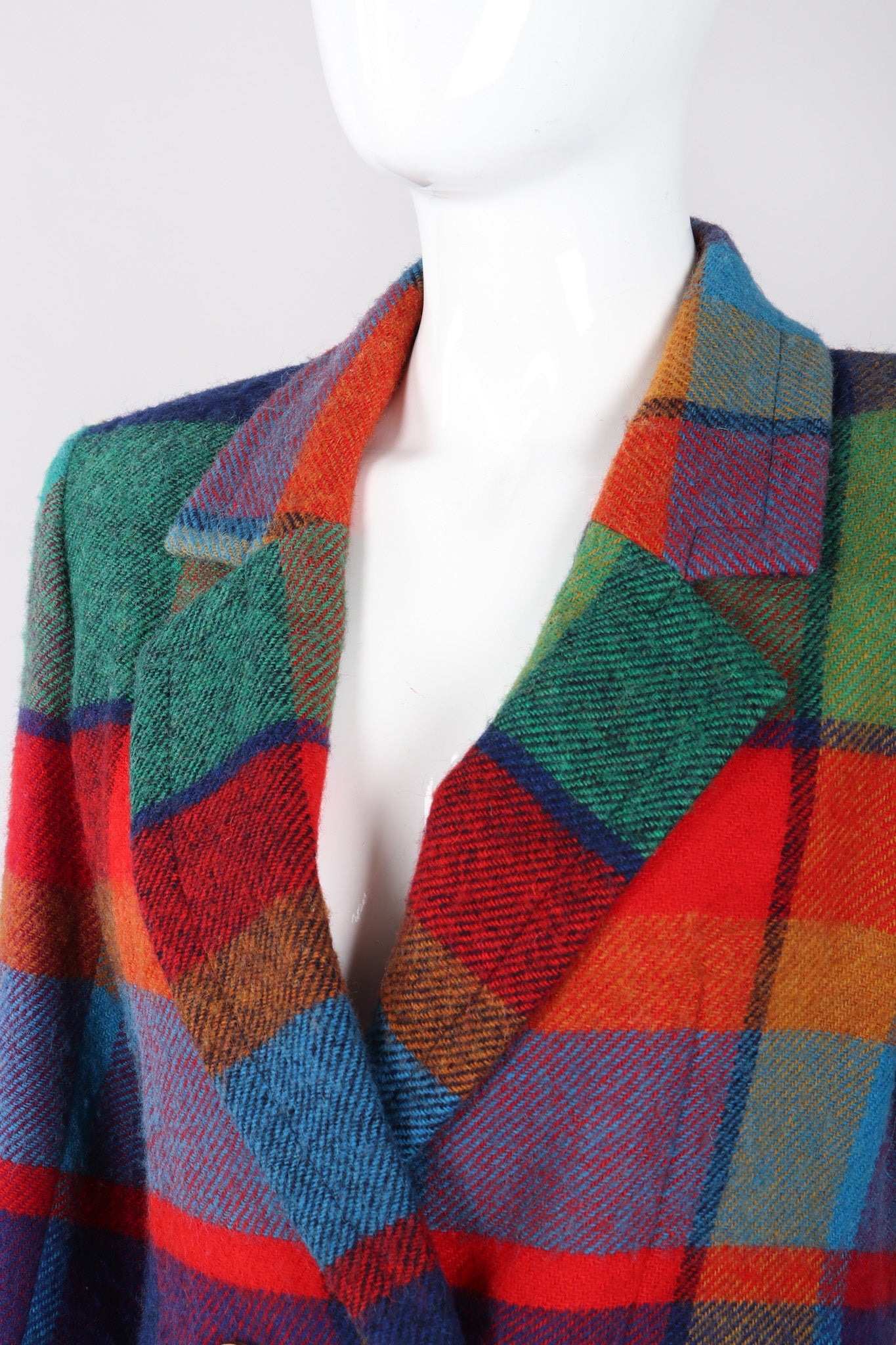 Recess Los Angeles Vintage Yves Saint Laurent YSL Rive Gauche Tweed Madras Plaid Jacket & Skirt Suit Set