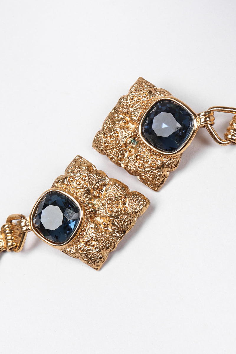 Recess Los Angeles Vintage Yves Saint Laurent YSL Gold Etruscan Swirl Drop Earrings
