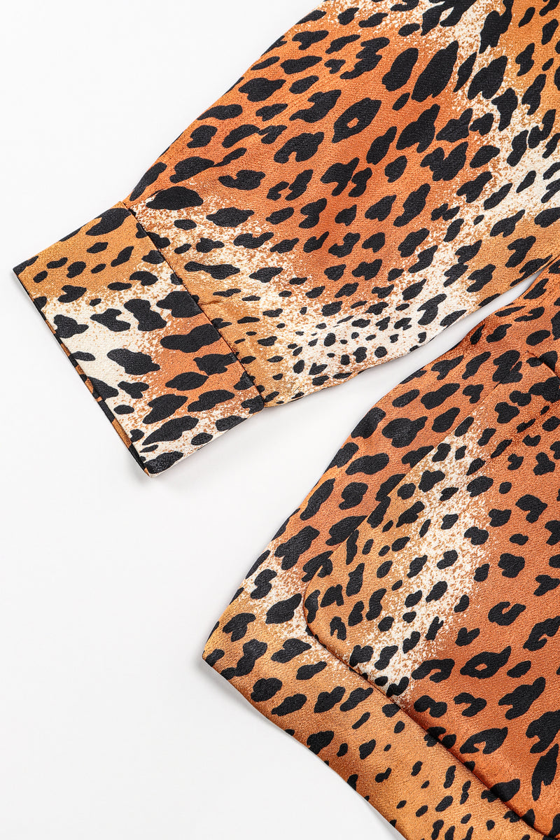 Recess Designer Consignment Vintage Yves Saint Laurent Rive Gauche YSL Silk Cheetah Open Jacket
