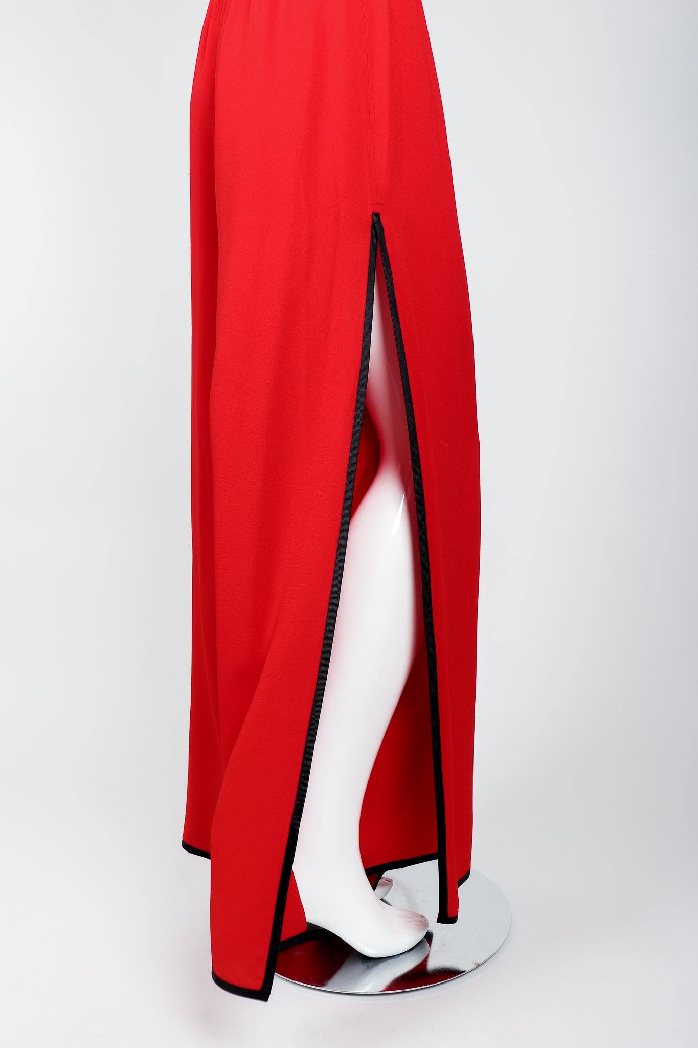 Vintage Yves Saint Laurent YSL Side Slit Palazzo Pant on Mannequin side at Recess