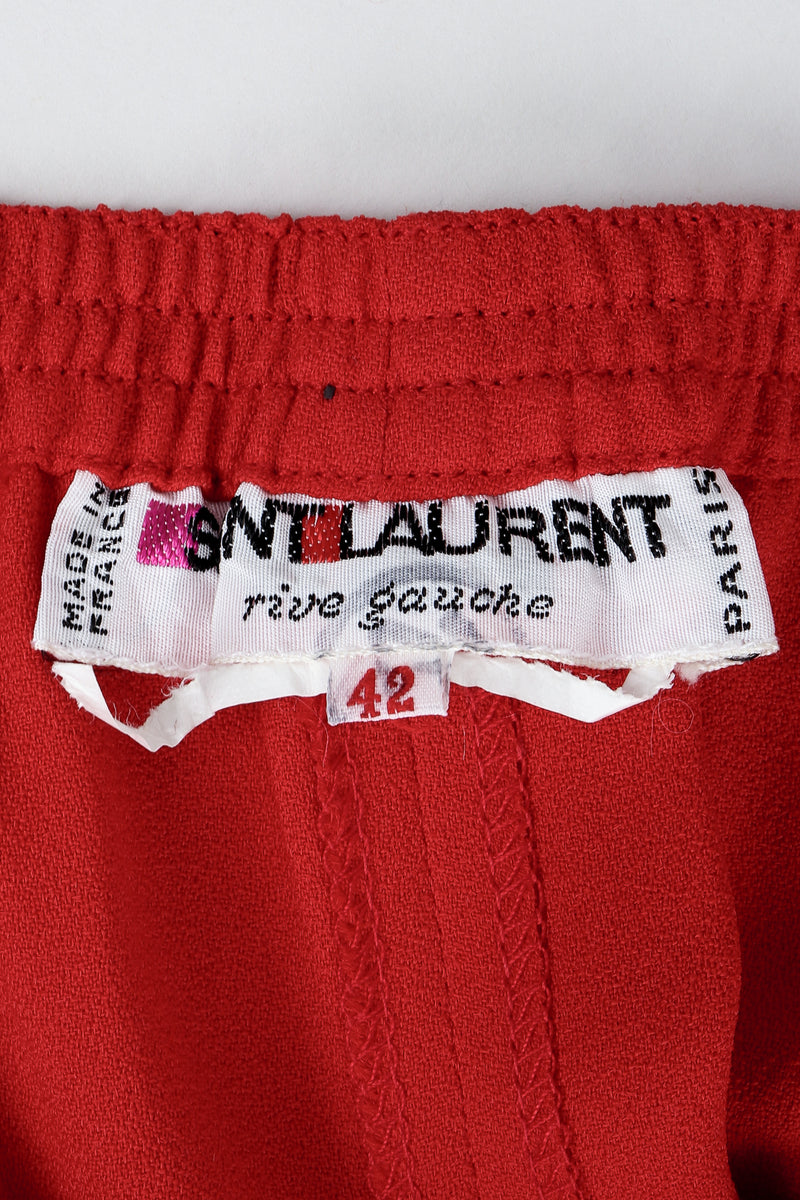 Vintage Yves Saint Laurent YSL label on red