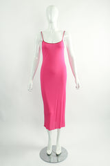 Vintage Zandra Rhodes Painted Seashell Blouson Chiffon Dress Slip on Mannequin Front  at Recess LA