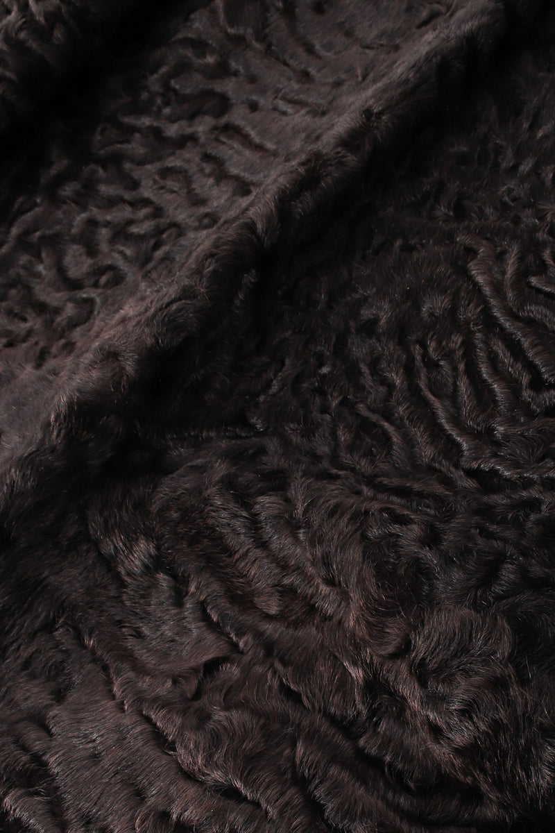Vintage Zandra Rhodes Reversible Foiled Suede Lamb Fur Jacket detail at Recess Los Angeles