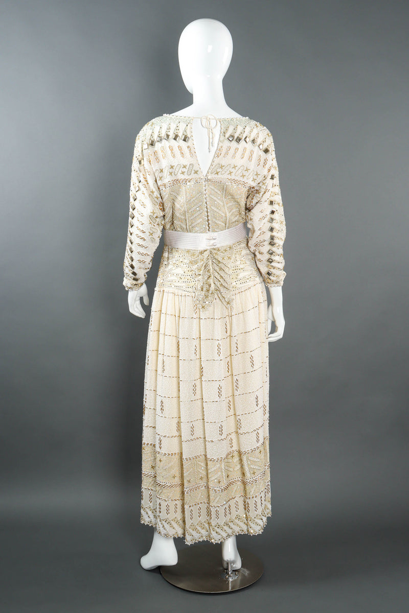 Vintage Zandra Rhodes Geometric Beaded Dress Recess Vintage Zandra Rhodes Geometric Beaded Dress Recess