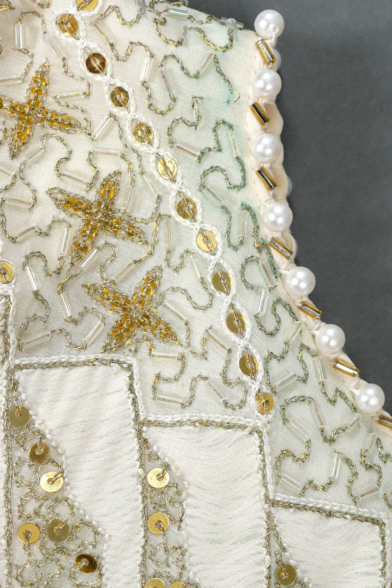 Vintage Zandra Rhodes Geometric Beaded Dress shoulder bead @ Recess LA