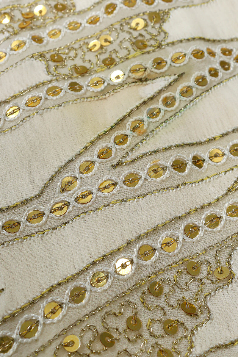 Vintage Zandra Rhodes Geometric Beaded Dress beadwork close  @ Recess LA