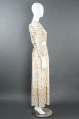 Vintage Zandra Rhodes Geometric Beaded Dress mannequin side @ Recess LA