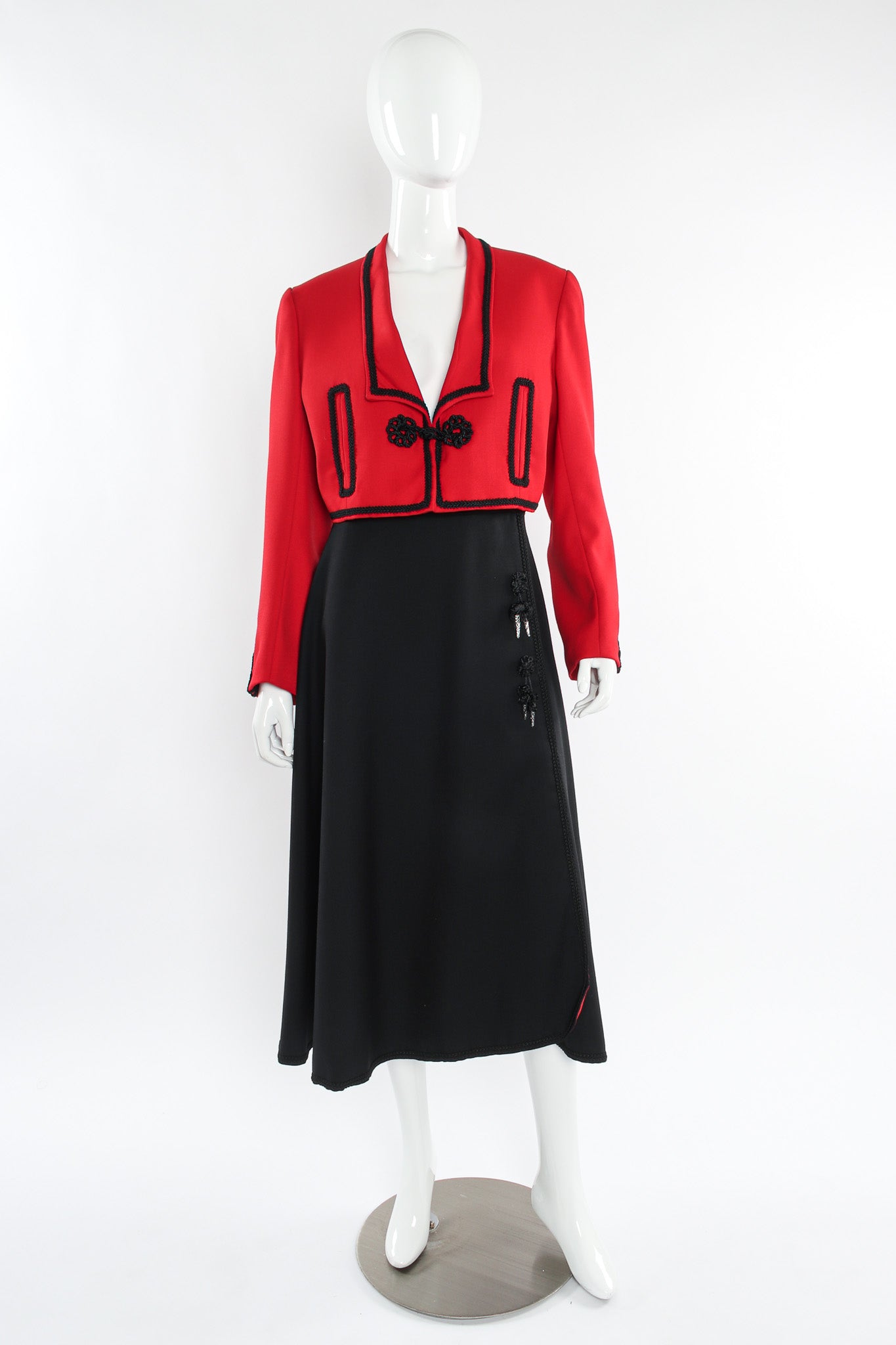Vintage Zomar Artesania Flamenco Jacket & Skirt Wool Set mannequin front @ Recess LA