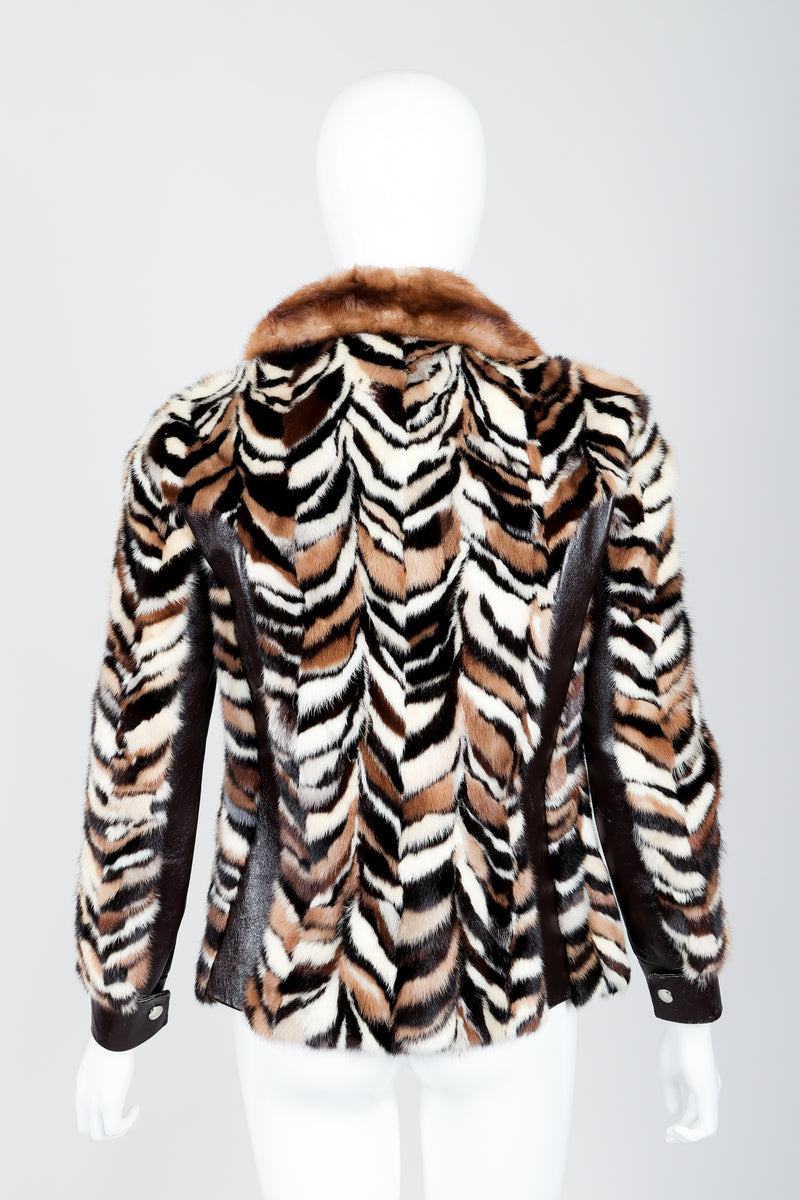 Vintage Zoo Furs Chevron Mink Fur Jacket on Mannequin back at Recess Los Angeles