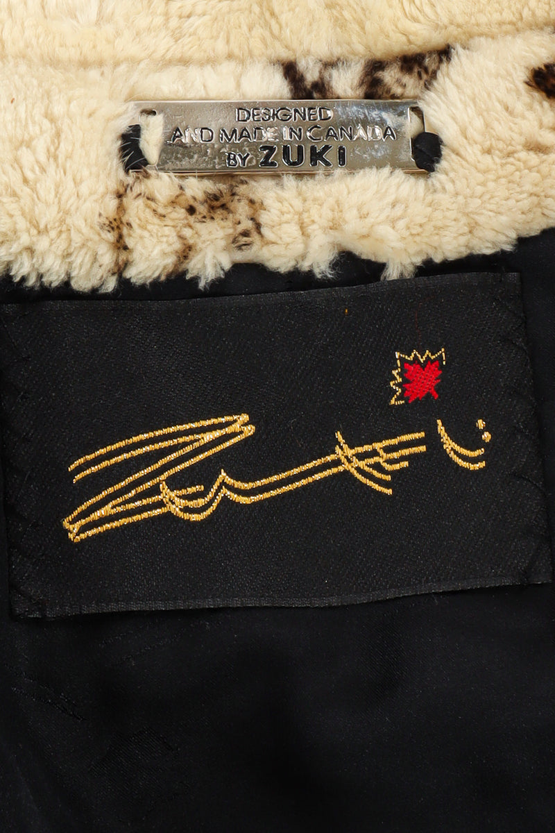 Vintage Zuki Sheared Beaver Butterfly Jacket label @ Recess LA