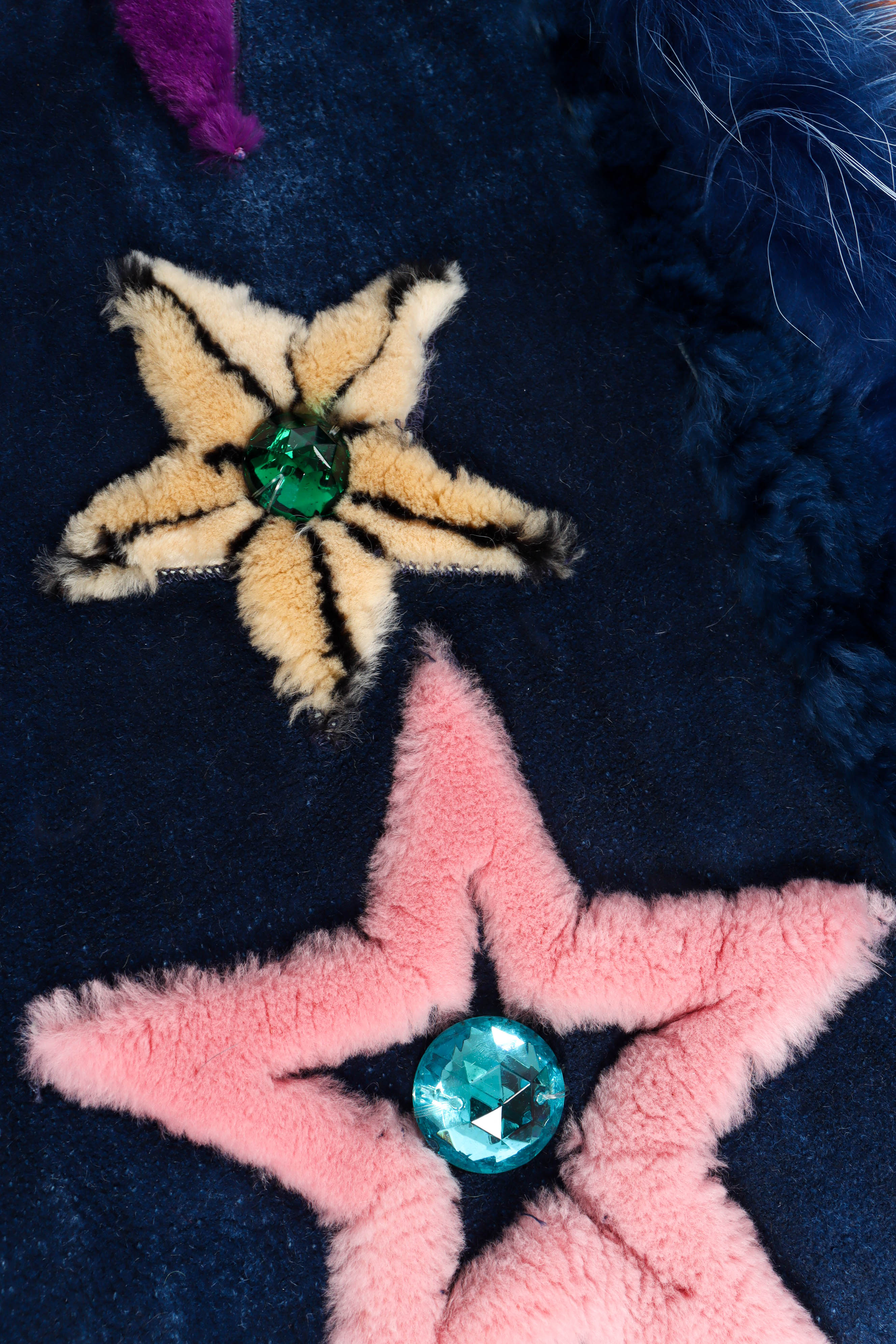 Vintage Zuki Stars Reversible Leather Fur Coat stars and gems@ Recess LA