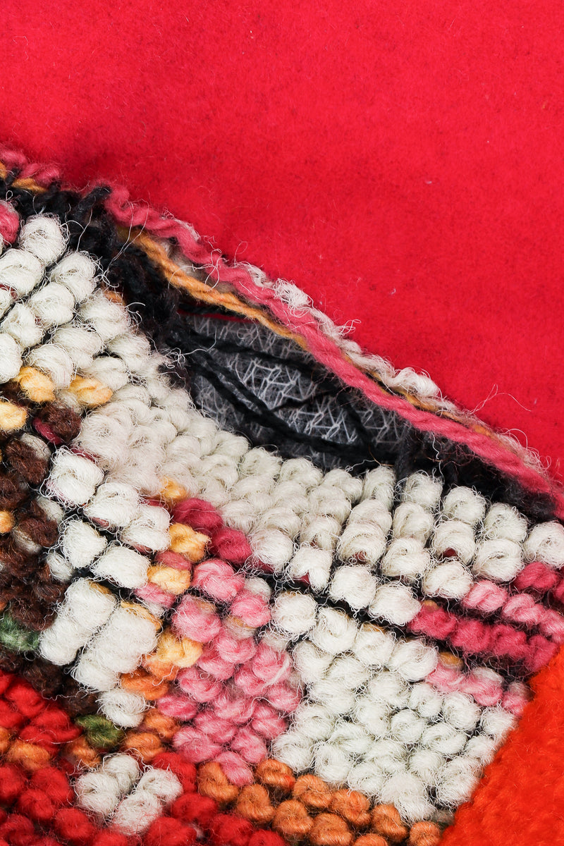 Vintage Zuzka Velvet Patchwork Shawl Collar Wrap Coat Hole in Outer patchwork