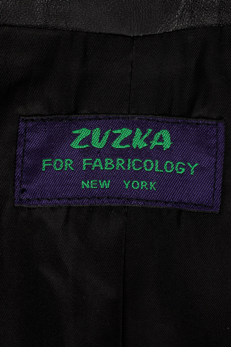 Vintage Zuzka for Fabricology Spotted Leather Swing Jacket label at Recess Los Angeles