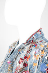 Tony Alamo Rare Embellished Jeweled Crop Denim Jacket