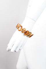 Vintage 60s Amber Crystal Jeweled Bracelet