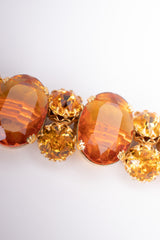 Vintage 60s Amber Crystal Jeweled Bracelet