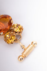 Vintage 60s Amber Crystal Jeweled Bracelet