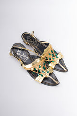 Bandolinos Vintage Jeweled Moroccan Babouche Slingback Sandals