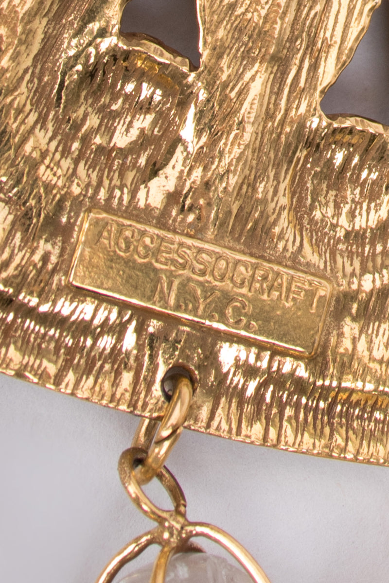 Accessocraft Byzantine Quartz Drop Plate Necklace