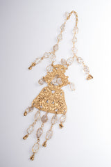 Accessocraft Byzantine Quartz Drop Plate Necklace