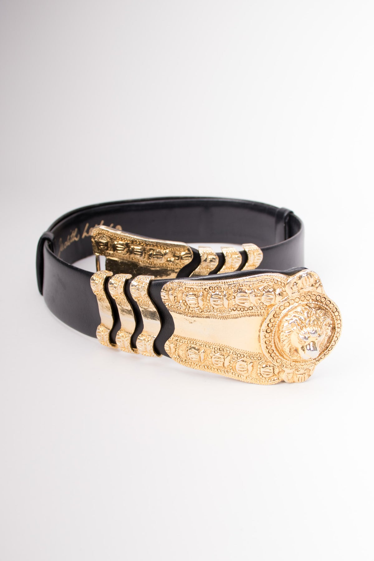 Judith Leiber Leather Lion Head Slide Belt – Recess display picture 2
