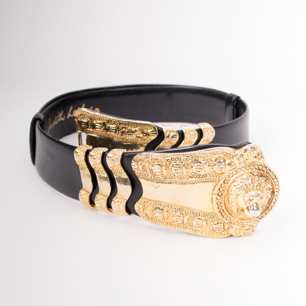 Versace lion head outlet belt