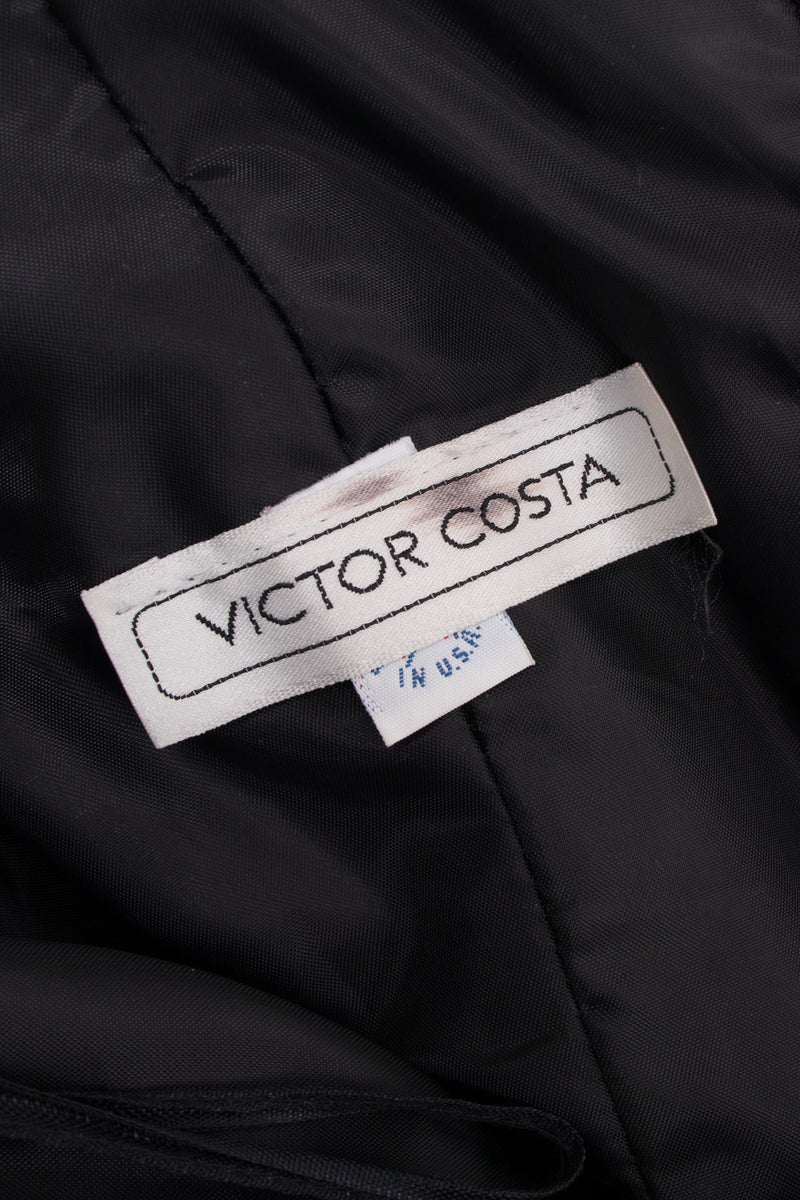 Victor Costa Vintage Mesh Strapless Metallic Dot Pouf Dress