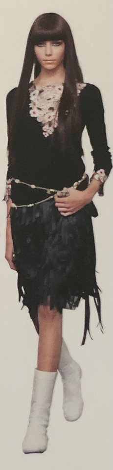 Vintage Chanel 2005A Ribbon Car Wash Silk Skirt mannequin on campaign model  @ Recess LA