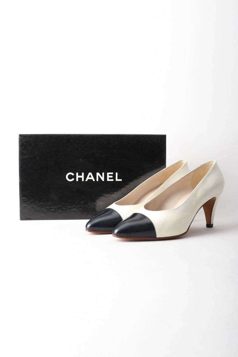 Chanel Classic Low Cap Toe Pumps – Recess